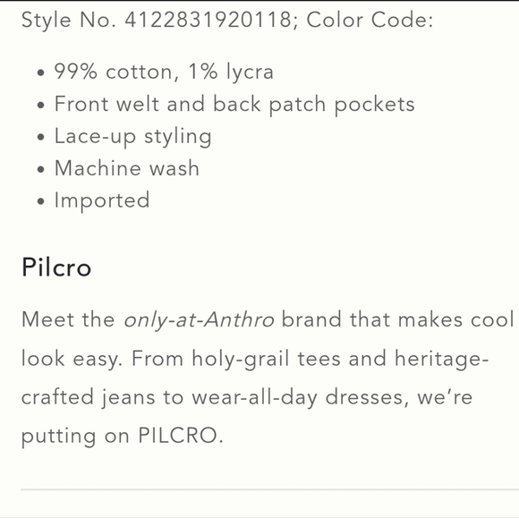 Anthropologie Pilcro The Icon Laceup Jeans Size 31 NWT - Picture 4 of 13